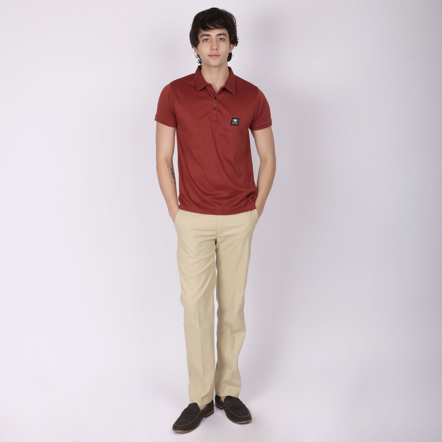 Lionies Stylish men’s rust polo T-shirt for men