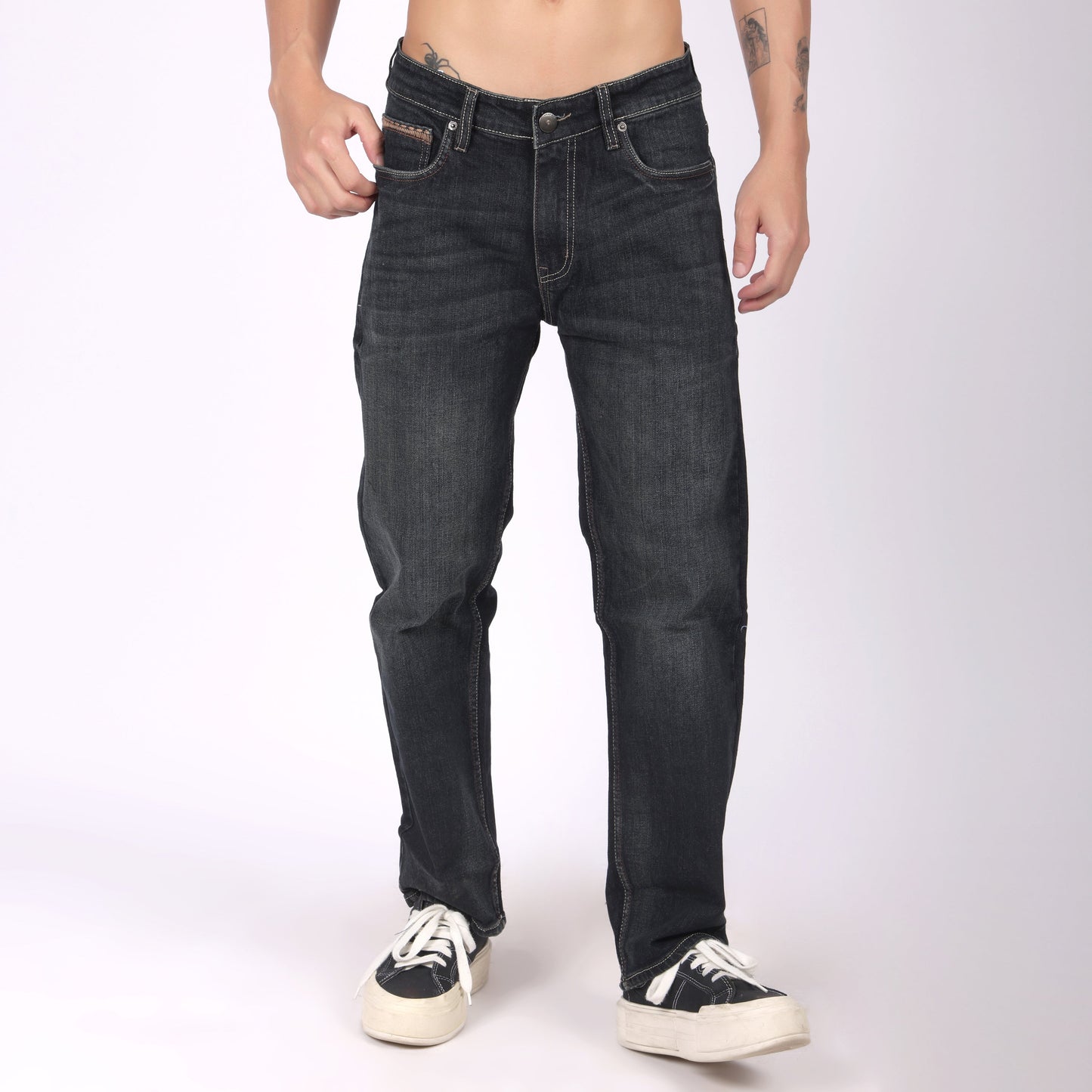 Men's Classic Black Regular Fit Denim Jeans