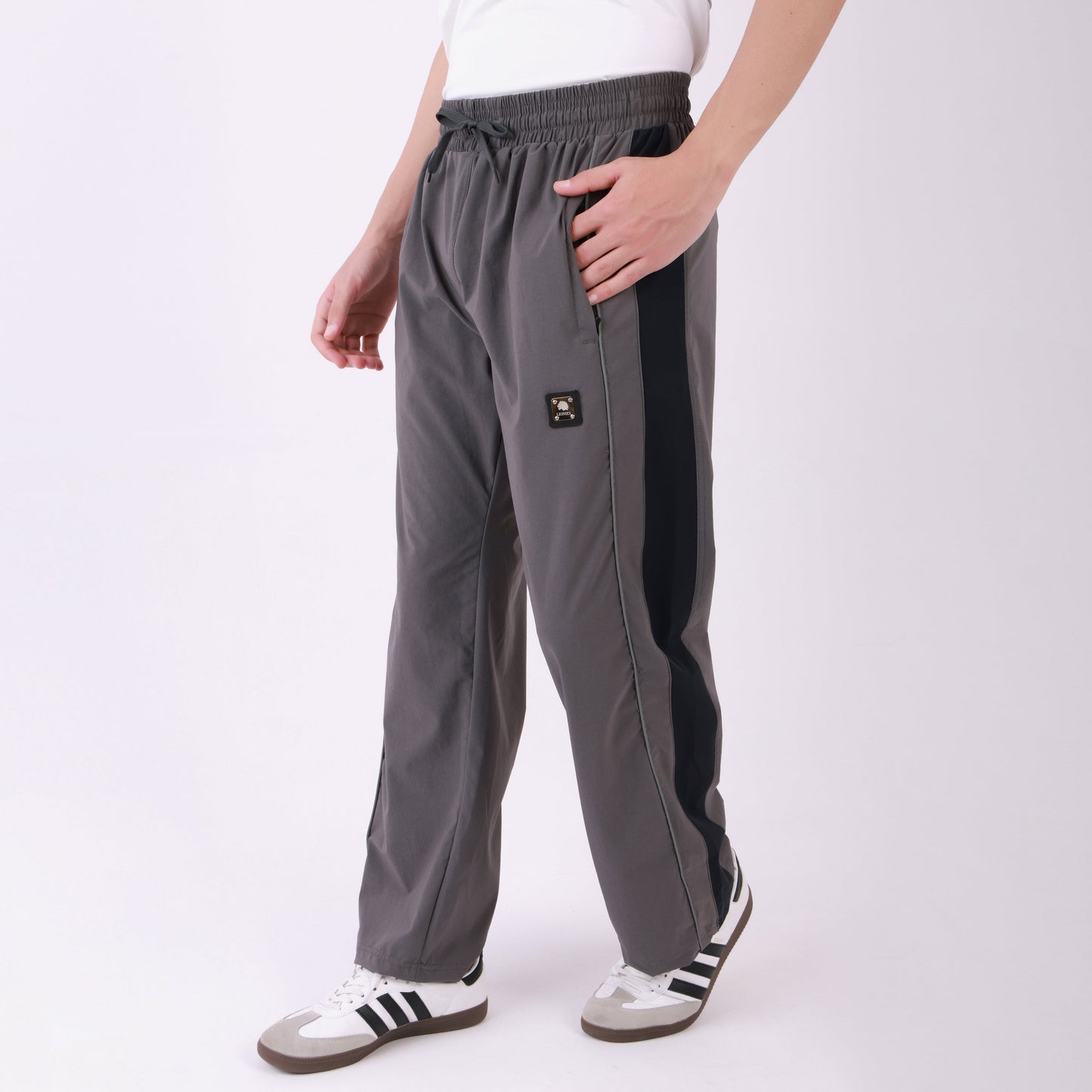 Lionies Men's Color block Track Lower – Grey & Black