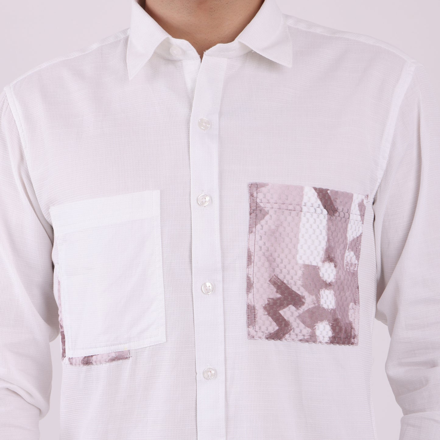 Lionies White Dual Pocket Shirt – Snake Print Fusion