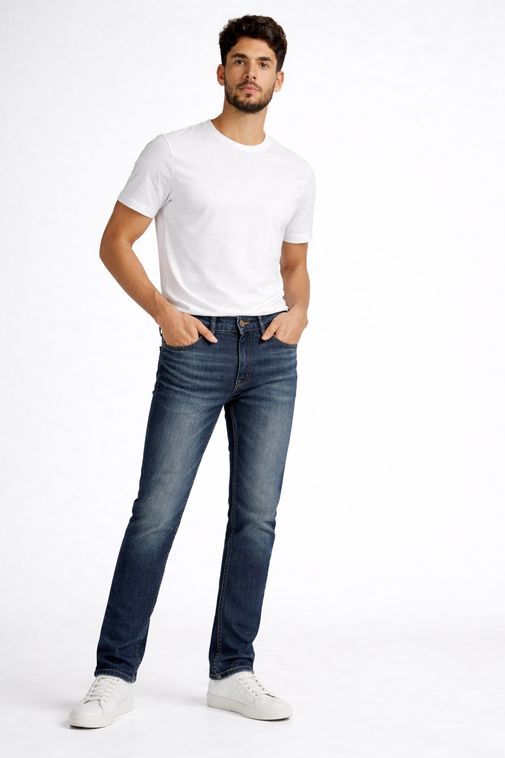Trendy Men’s Dark Blue Regular Slim Fit Jeans