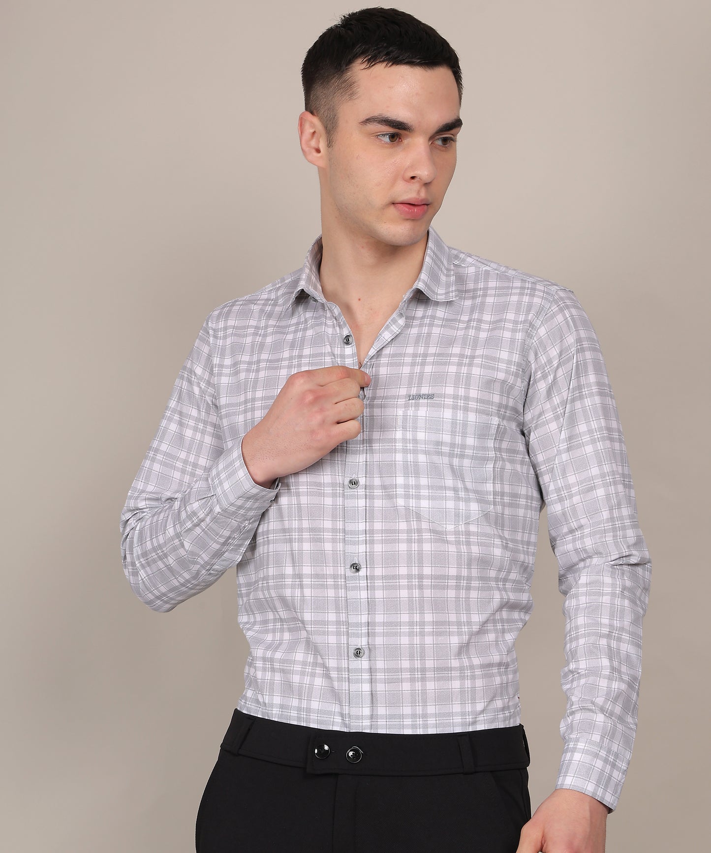 Lionies Premium Cotton Check Shirt for Men