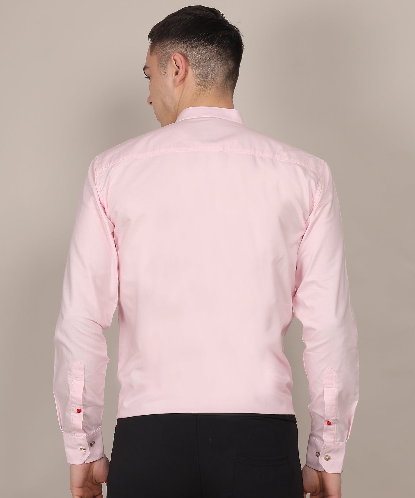 Lionies Gija Cotton Slim Fit Self-Design Off Pink Party Shirt