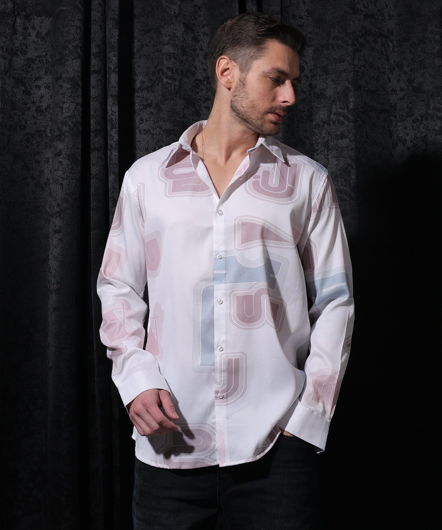Lionies Alphabet Light Brown Print Full Sleeve Shirt