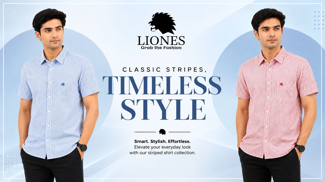 “Redefine Everyday Elegance with Liones Premium Timeless Striped Shirts”