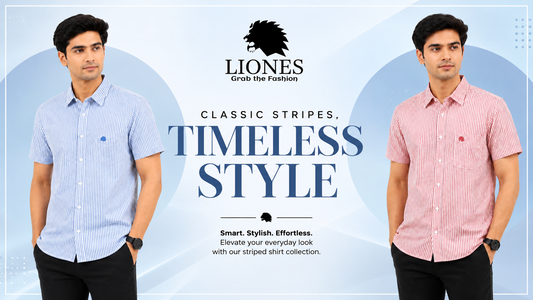 “Redefine Everyday Elegance with Liones Premium Timeless Striped Shirts”