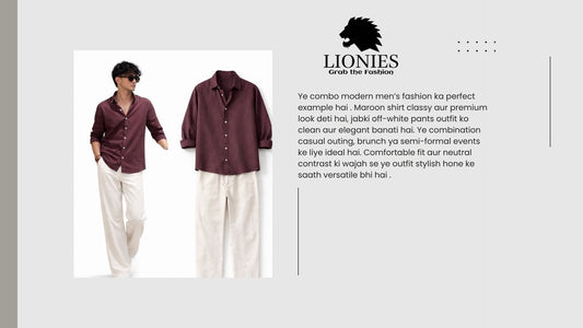 Premium Maroon Shirt with Cream Linen Pants – Stylish Men’s Summer Casual Combo 2026 🔥