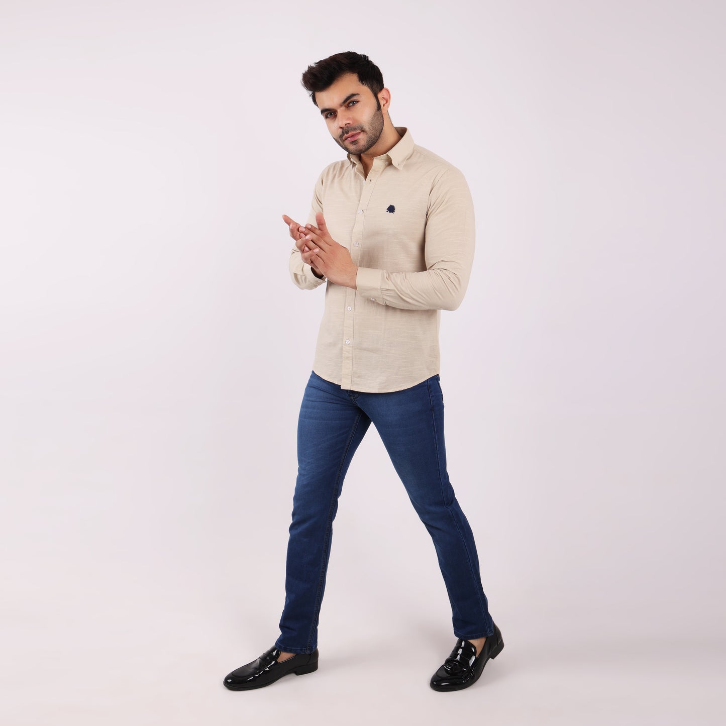 Stylish Fashion Portrait Pure cotton Linen Shirts for Mans