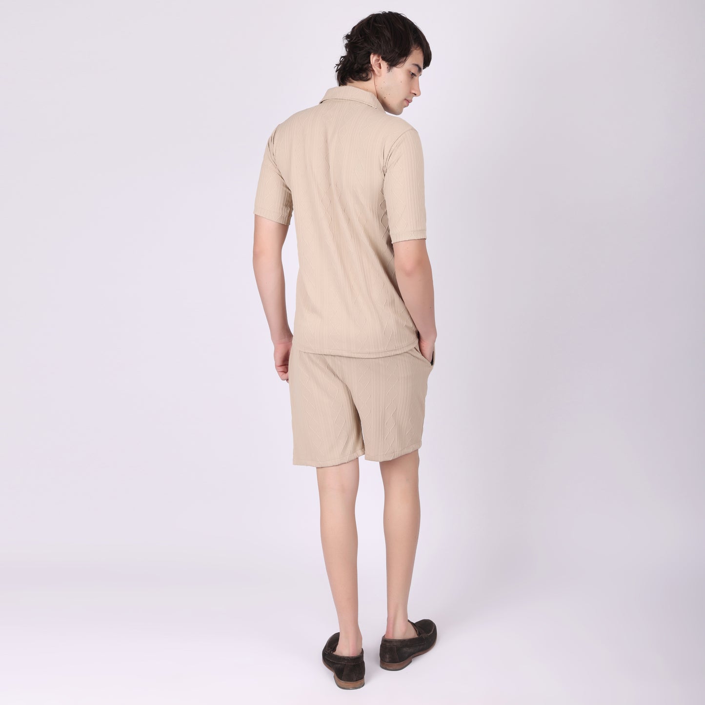 Beige Relaxed Fit Co-ode Set