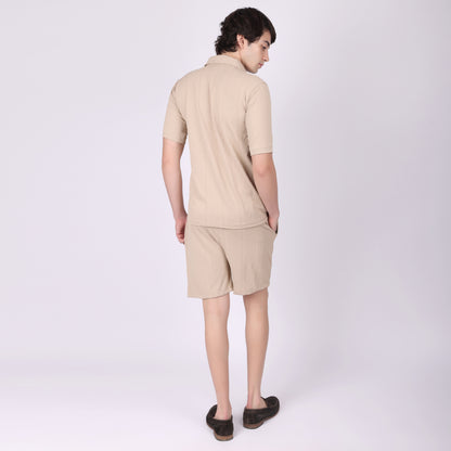 Beige Relaxed Fit Co-ode Set