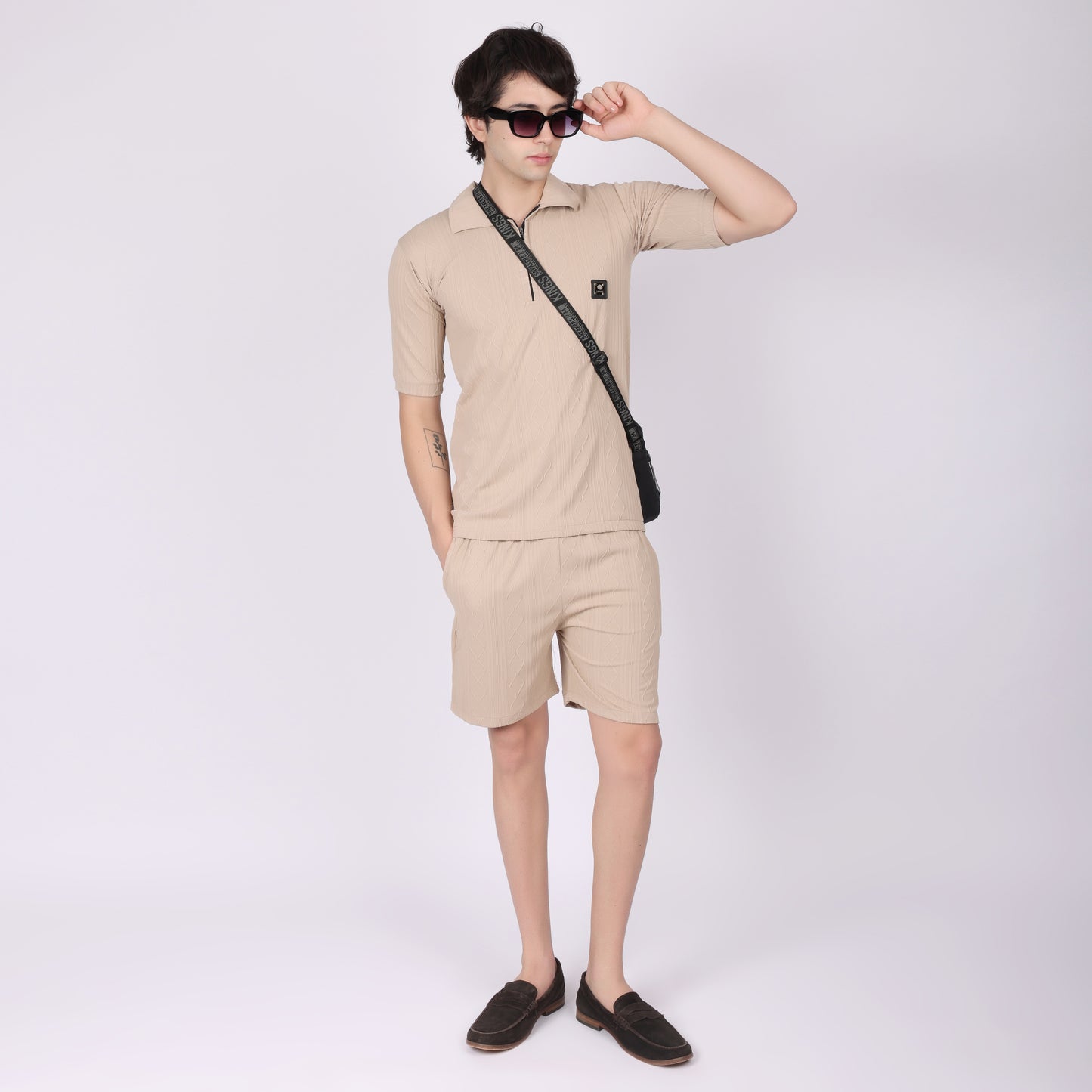 Beige Relaxed Fit Co-ode Set