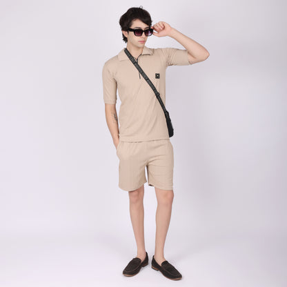 Beige Relaxed Fit Co-ode Set