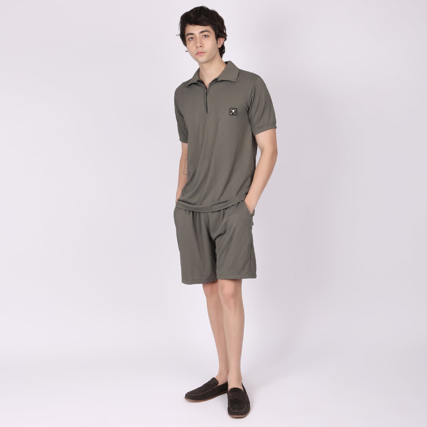 Gray Relaxed Fit Co-ode Set