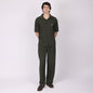 🎁 Men’s Olive Green Button-Down Shirt & Pants Co-ord Set (100% off)