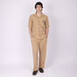 Men’s Camel Button-Down Shirt & Pants Co-ord Set