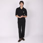 Men’s Black Button-Down Shirt & Pants Co-ord Set