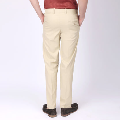 Straight Fit Linen Beige Trousers