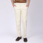 Cream Slim Fit Linen Trouser