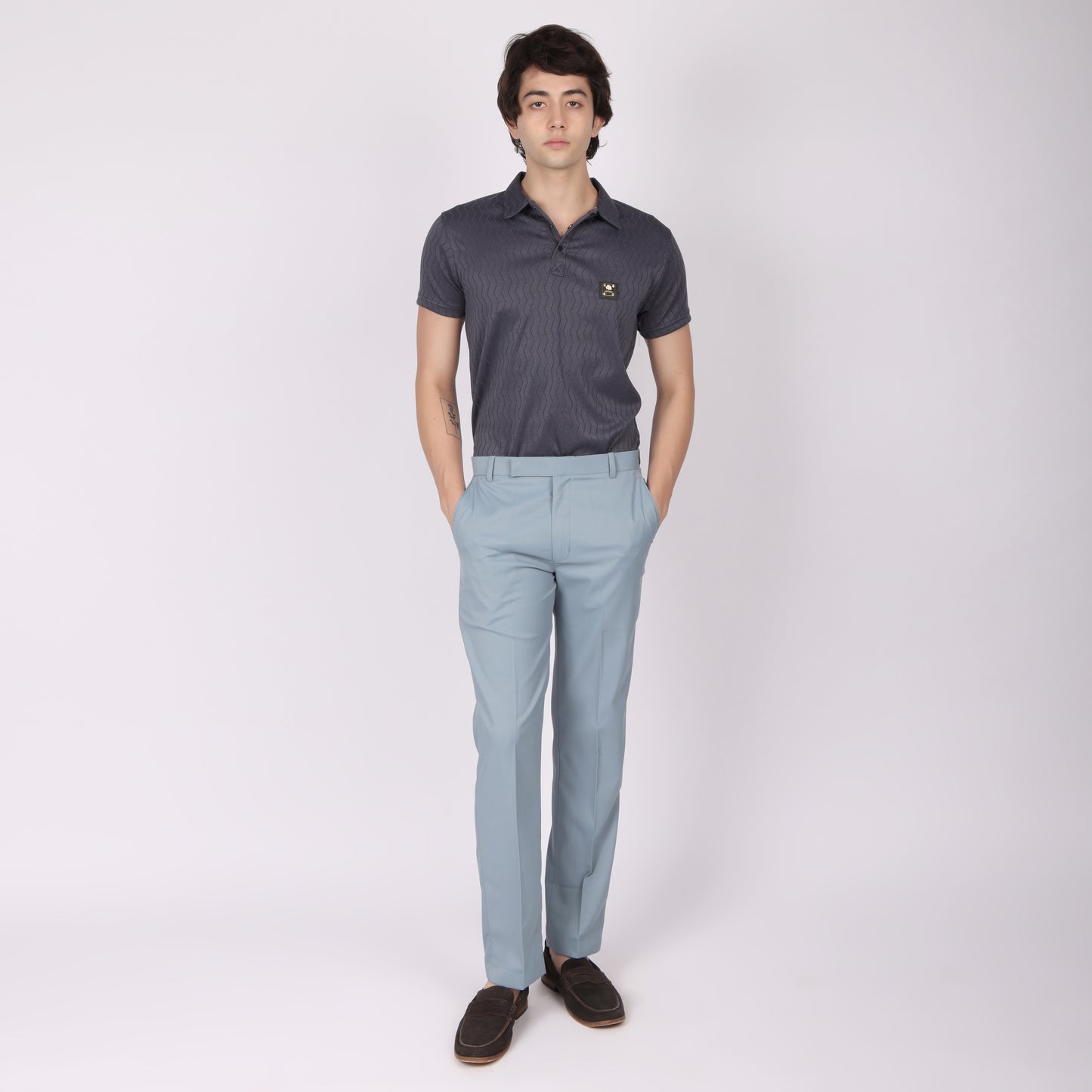 Men’s Sky Blue Formal Trousers