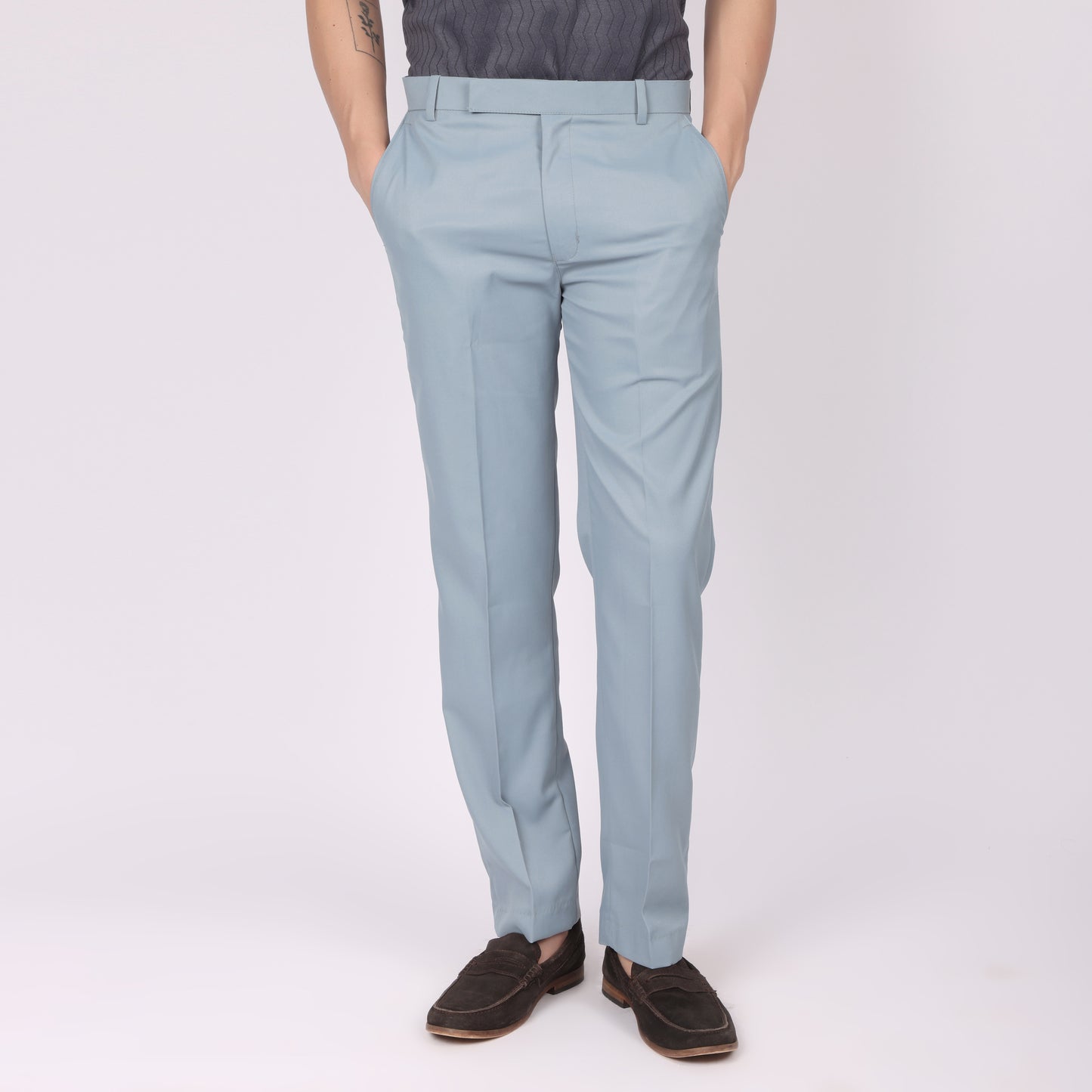 Men’s Sky Blue Formal Trousers