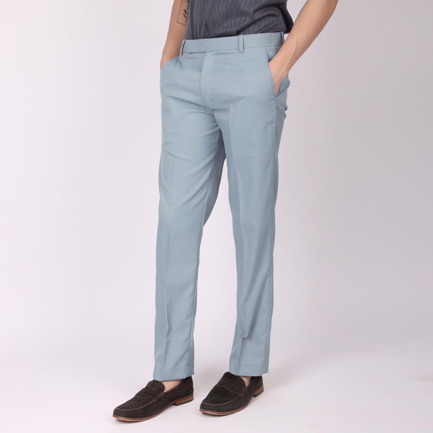Men’s Sky Blue Formal Trousers