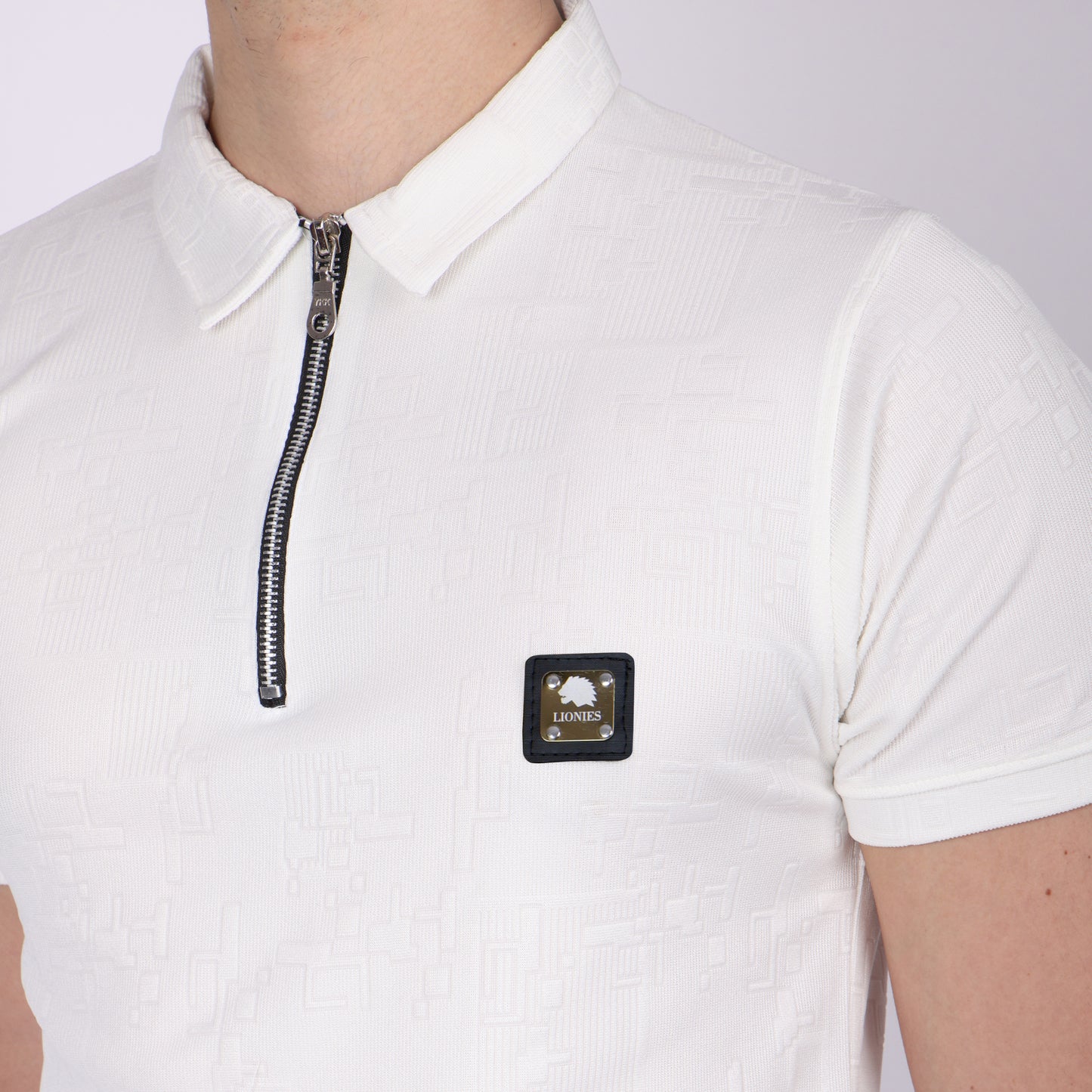 Premium White Zip Polo T-Shirt for Men