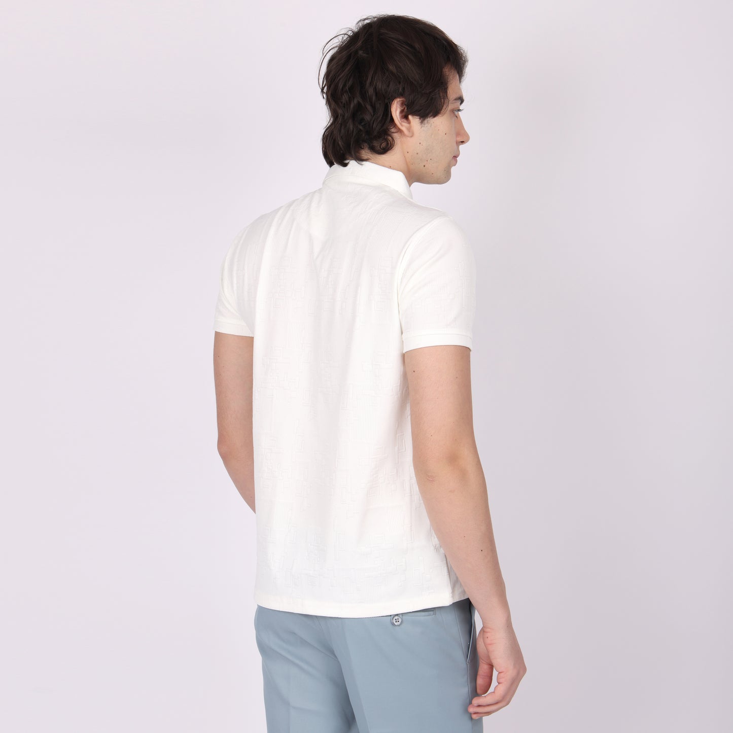 Premium White Zip Polo T-Shirt for Men