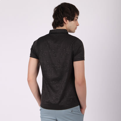 Premium Black Zip Polo T-Shirt for Men