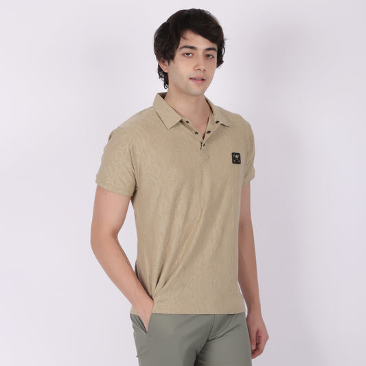 Classic Beige Polo T-Shirt for Men