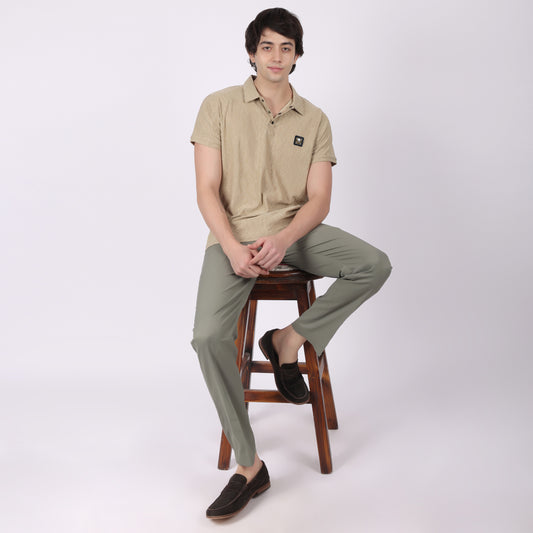 Classic Beige Polo T-Shirt for Men