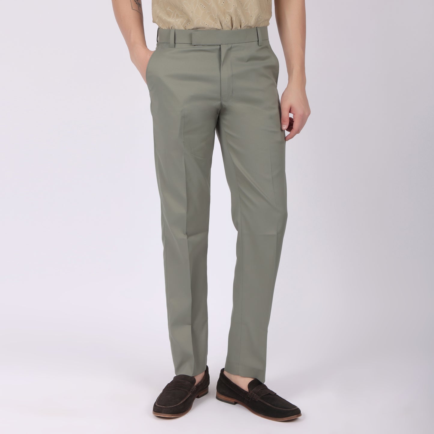 Men’s Olive Green Formal Trousers