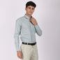 Men’s Slim Fit  Mint Green Checked Formal Shirt