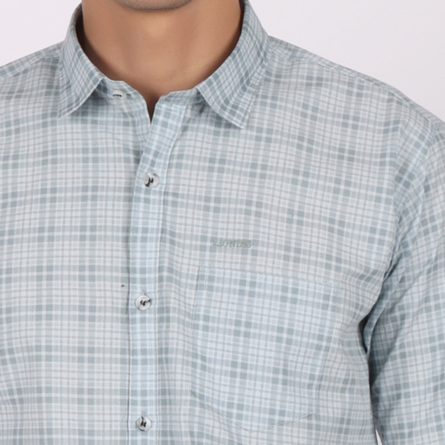 Men’s Sky Blue  Checked Formal Shirt