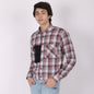 Men’s Checked Casual Shirt with Contrast Black Pocket
