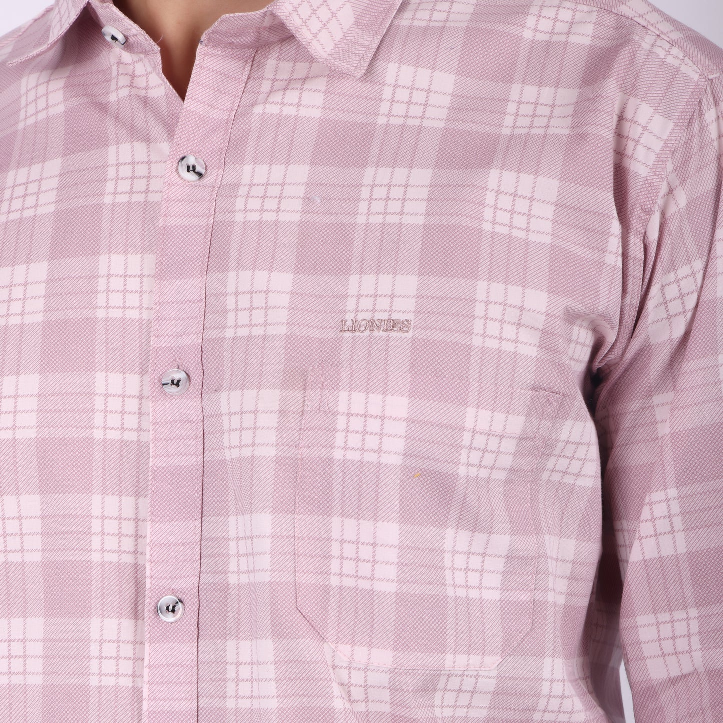 Men’s Baby Pink Checked Formal Shirt