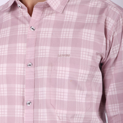 Men’s Baby Pink Checked Formal Shirt