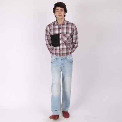 Men’s Light Blue Distressed Straight Fit Jeans