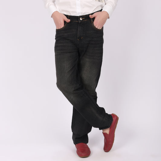 Men’s charcoal Distressed Straight Fit Jeans