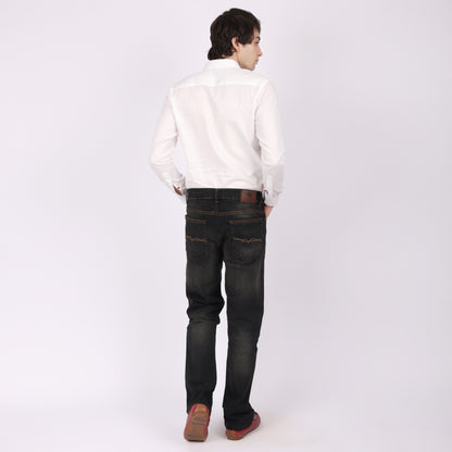 Men’s charcoal Distressed Straight Fit Jeans