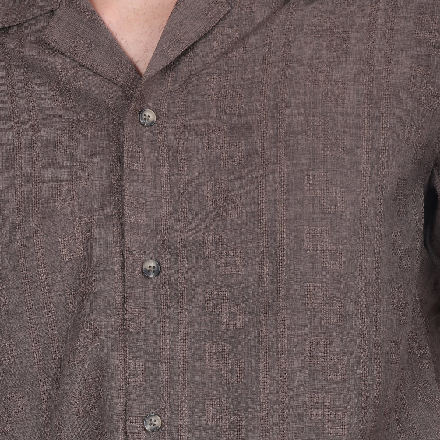 Men’s Brownish Mauve Casual Short Sleeve Shirt
