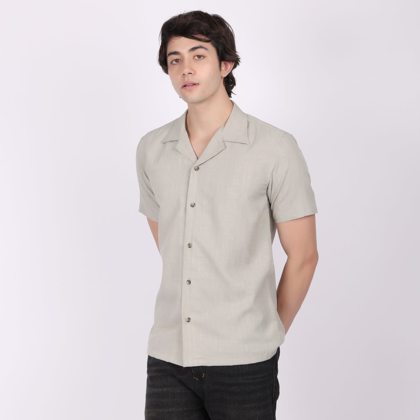 Men’s Grey Casual Short Sleeve Shirt