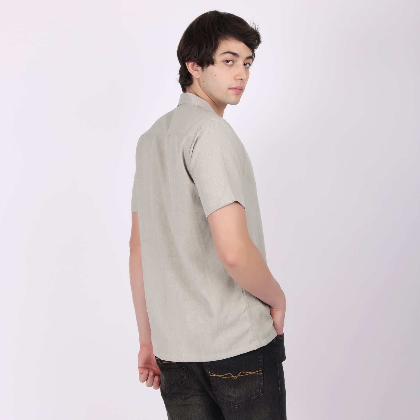 Men’s Grey Casual Short Sleeve Shirt
