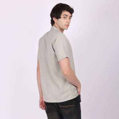 Men’s Grey Casual Short Sleeve Shirt