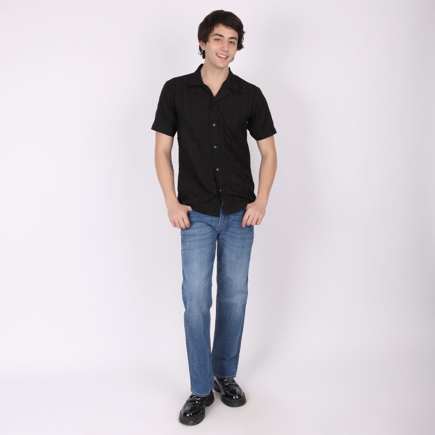 Men’s Black Casual Short Sleeve Shirt