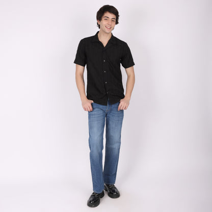 Men’s Black Casual Short Sleeve Shirt