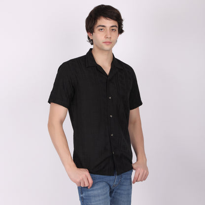 Men’s Black Casual Short Sleeve Shirt