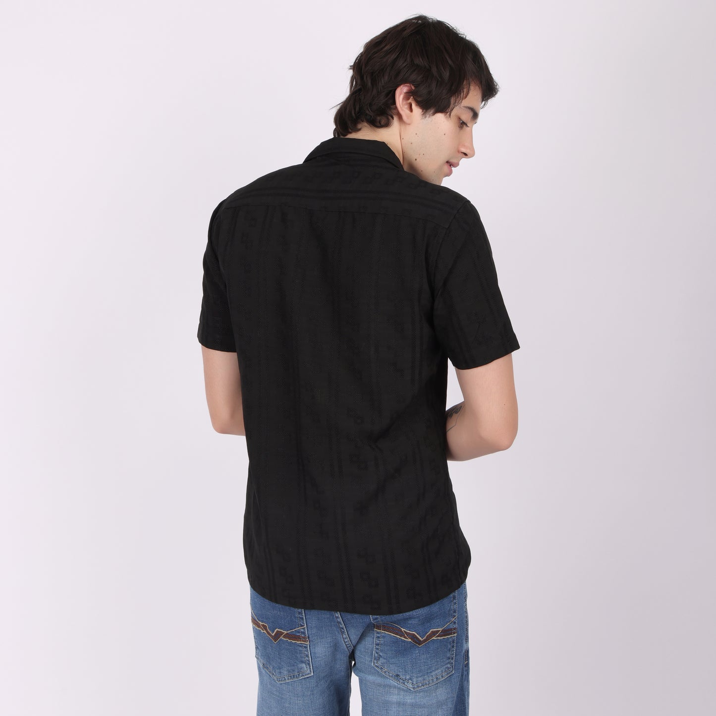 Men’s Black Casual Short Sleeve Shirt