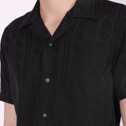 Men’s Black Casual Short Sleeve Shirt