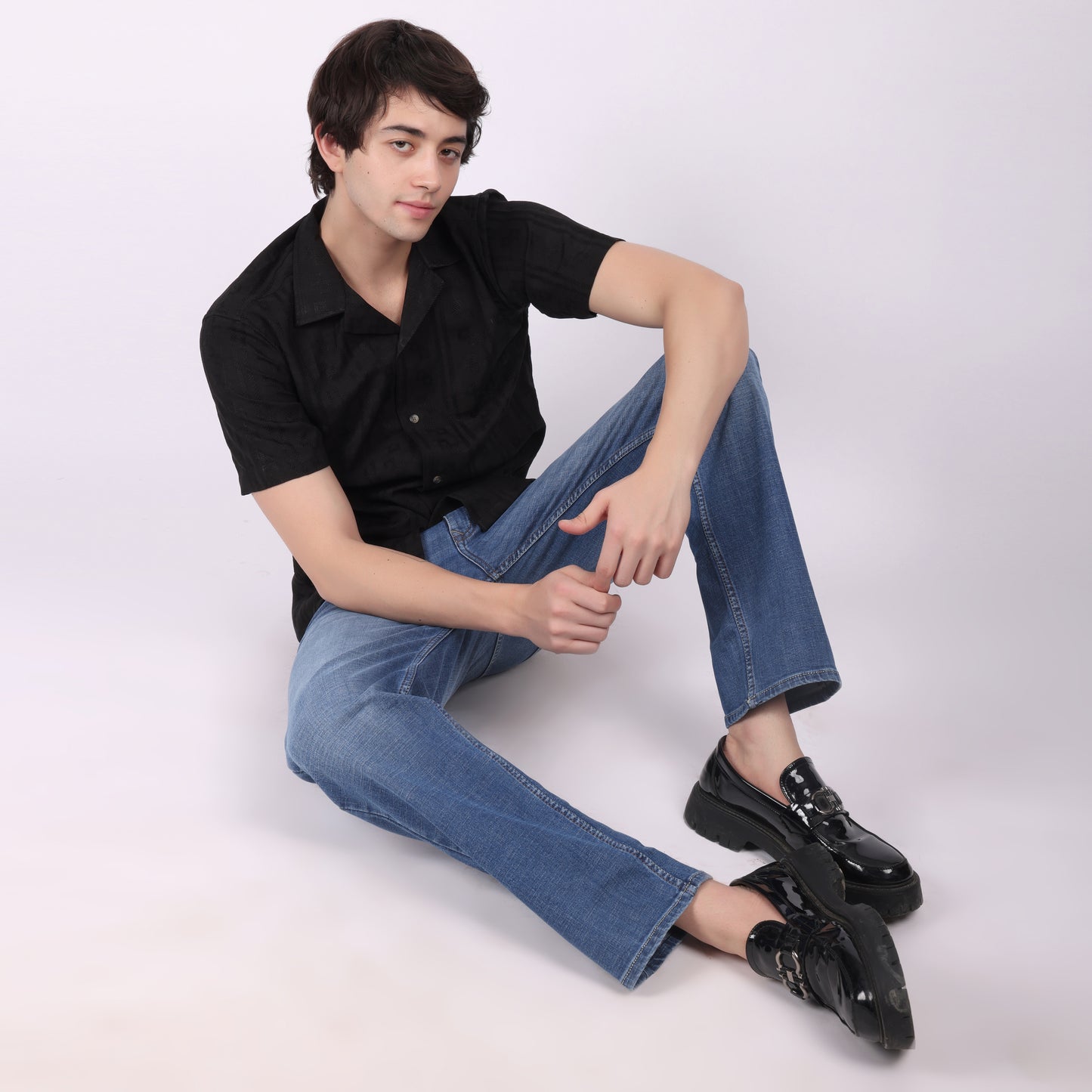 Men’s Black Casual Short Sleeve Shirt