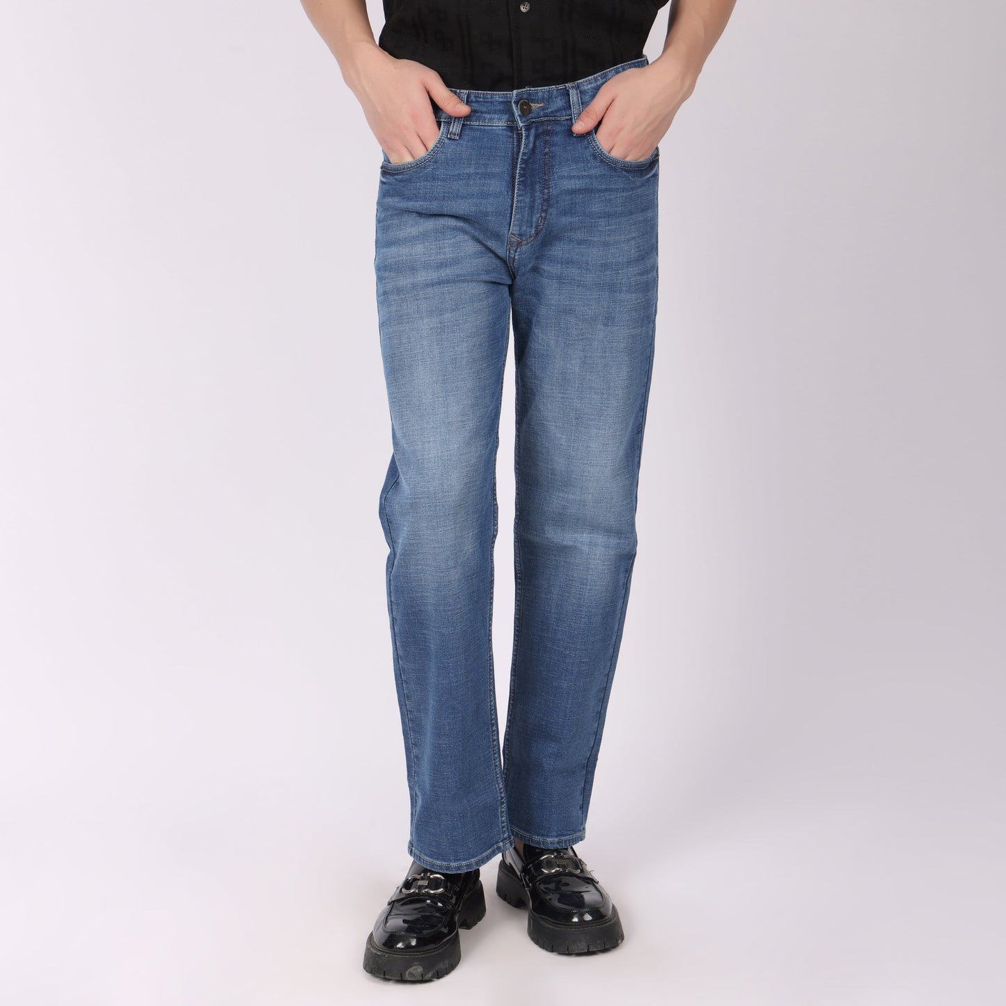 Men's Classic Blue Slim Fit Denim Jeans for men